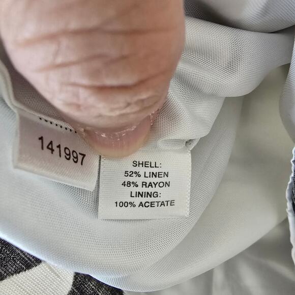 Ann Taylor Floral Linen Top Sleeveless Lined Sweetheart Neck Size 16 - Picture 4 of 11